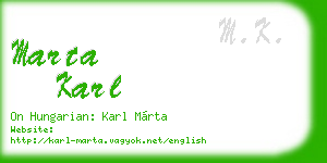 marta karl business card